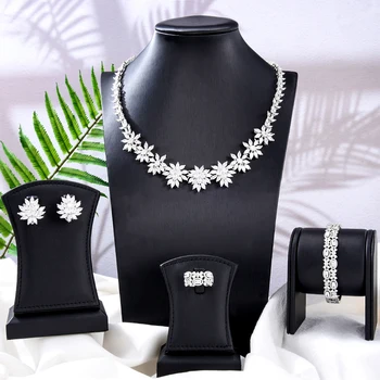 GODKI Известный бренд Ожерелье Серьги Комплект ювелирных изделий Для женщин Свадебные Роскошные Комплекты ювелирных изделий с кубическим цирконием в Дубае