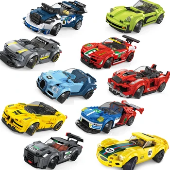 Наборы Moc Toys Для мальчиков, конструирующие модели, Спортивная техника 2022 года, Знаменитый технический чемпион, гоночный автомобиль, строительные блоки, модель для мальчиков