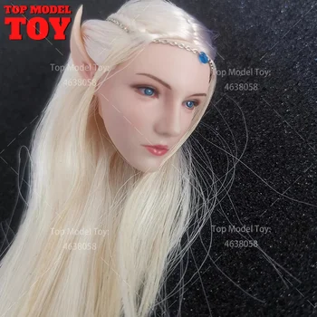 1/6 LXF1904 Резная голова королевы эльфов Эммы с длинными ушами Модель для 12-дюймовых фигурных кукол-игрушек