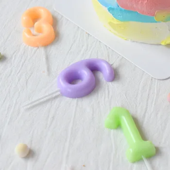 Цифровая Бездымная Свеча Macaron Birthday Baby Party Торт ко Дню Рождения Аксессуары для украшения Десертного стола
