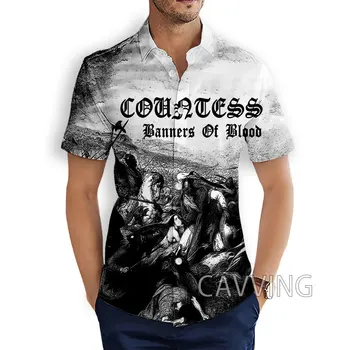 Модные повседневные рубашки Countess Rock с 3D принтом CAVVING, мужские свободные дышащие гавайские рубашки с короткими рукавами, свободные дышащие гавайские рубашки