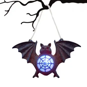 Подвесной фонарь с летучей мышью на Хэллоуин, 3D Электрический светильник, подвесные лампы с летучей мышью На шнурке, Красочная светящаяся лампа с летучими мышами, фонарь с