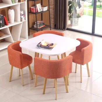 Кухонный круглый обеденный стол, набор из 4 стульев, роскошный офисный обеденный стол из массива дерева, мебель для гостиной GPF50YH