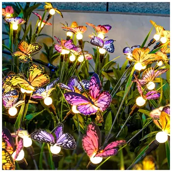 Светодиодные фонари с солнечными бабочками, уличное водонепроницаемое садовое искусство, Сказочный дом, лужайка, двор, дорога, Рождественские украшения в подарок