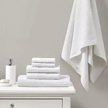 Home Essence Spa Набор полотенец с вафельным жаккардом из 6 частей, белый