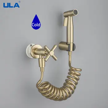 ULA Gold Ручной Набор Распылителей Для Биде Из Нержавеющей Стали Туалетный Кран С Одинарной Насадкой Для Душа С Холодной Водой Кран Для Биде Телескопическая трубка
