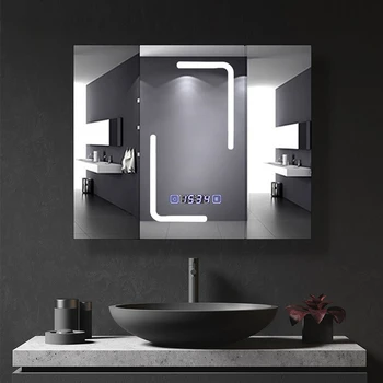 Умное зеркало для ванной комнаты, настенный шкаф для хранения в ванной комнате, умное светодиодное зеркало для ванной комнаты с подсветкой