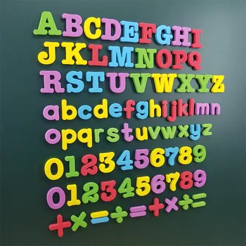 Детские наклейки с магнитными буквами, Наклейка с номером английского алфавита на холодильник, Классические Развивающие Игрушки для детей