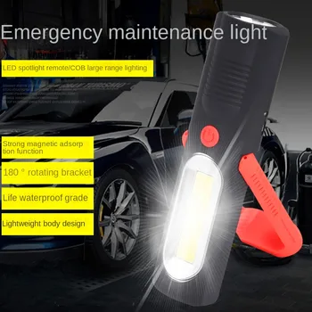 Новый портативный светодиодный фонарик COB, USB Перезаряжаемый рабочий фонарь, Магнитная подвесная лампа Lanterna со встроенным аккумулятором, походный фонарь