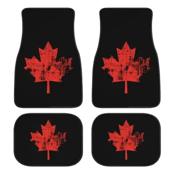 Автомобильный коврик Canada Maple Leaf из 4 частей, автомобильные ковры спереди / сзади, противоскользящие накладки для ног, Универсальные, подходящие для декоративного интерьера внедорожника