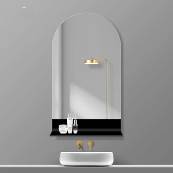 Простое зеркало для ванной комнаты с полкой для хранения зеркало для ванной комнаты зеркало для ванной комнаты, висящее на стене зеркало для мытья стен украшение