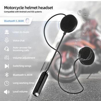 Bluetooth 5.3, мотоциклетный шлем, гарнитура, комплект беспроводной громкой связи, стерео для верховой езды, музыкальный MP3-плеер, наушники Moto