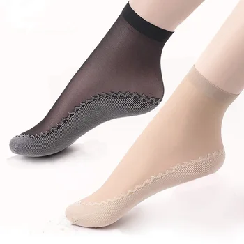 10 Пар женских хлопчатобумажных нижних шелковых носков, прямые поставки с фабрики, весна-осень, впитывающие пот короткие шелковые носки с защитой от зацепления