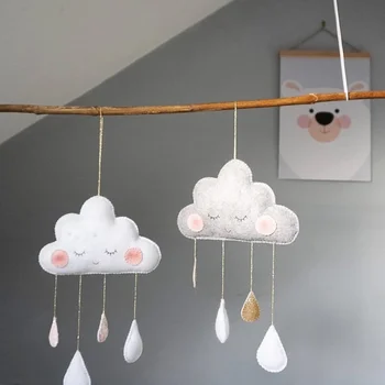 Милые Улыбающиеся облака Nordic Wind Baby, Детская комната, Детская Комната, Облако, Капля дождя, Настенный декор, Наклейки, Термоаппликации, Подарки