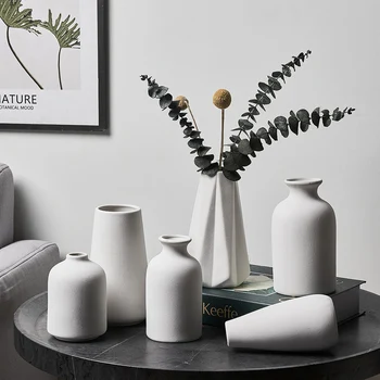 Классические керамические вазы в скандинавском стиле, декор из сухоцветов, декор для обеденного стола, декор для дома, декор для гостиной, декор для загородного офиса, мини-вазы