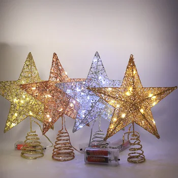 Светодиодный Топпер для Рождественской Елки Рождественская Пятиконечная Звезда с Подсветкой Веселые Рождественские Украшения 2023 Navidad Украшения Рождественские Подарки
